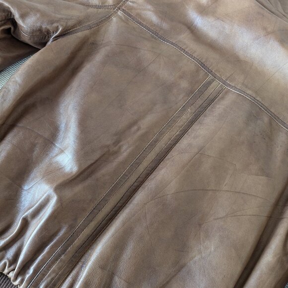 VentiUno Brown Men's Leather Jacket, Size M - Picture 13 of 16